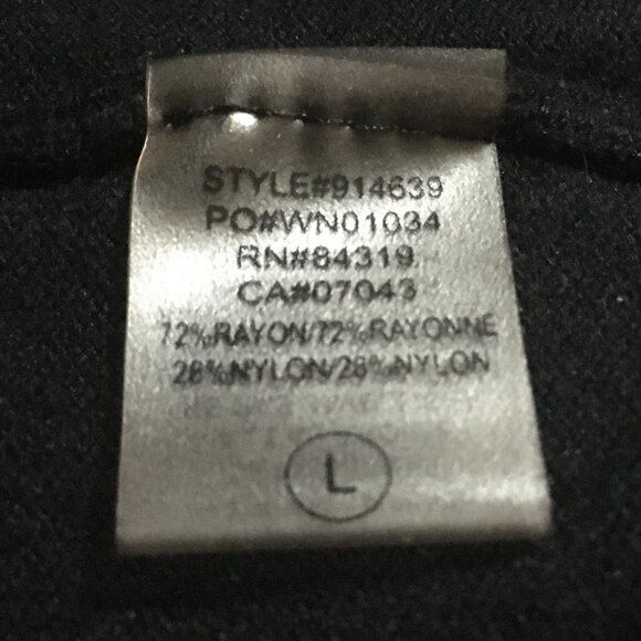 Cyrus Black Rayon Open Cardigan Size Large | Rounded Hem Career Wear Sweater - Picture 9 of 10